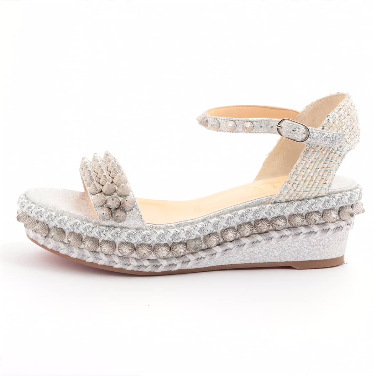 Christian Louboutin Leather Sandals 36 Ladies' Silver Studs