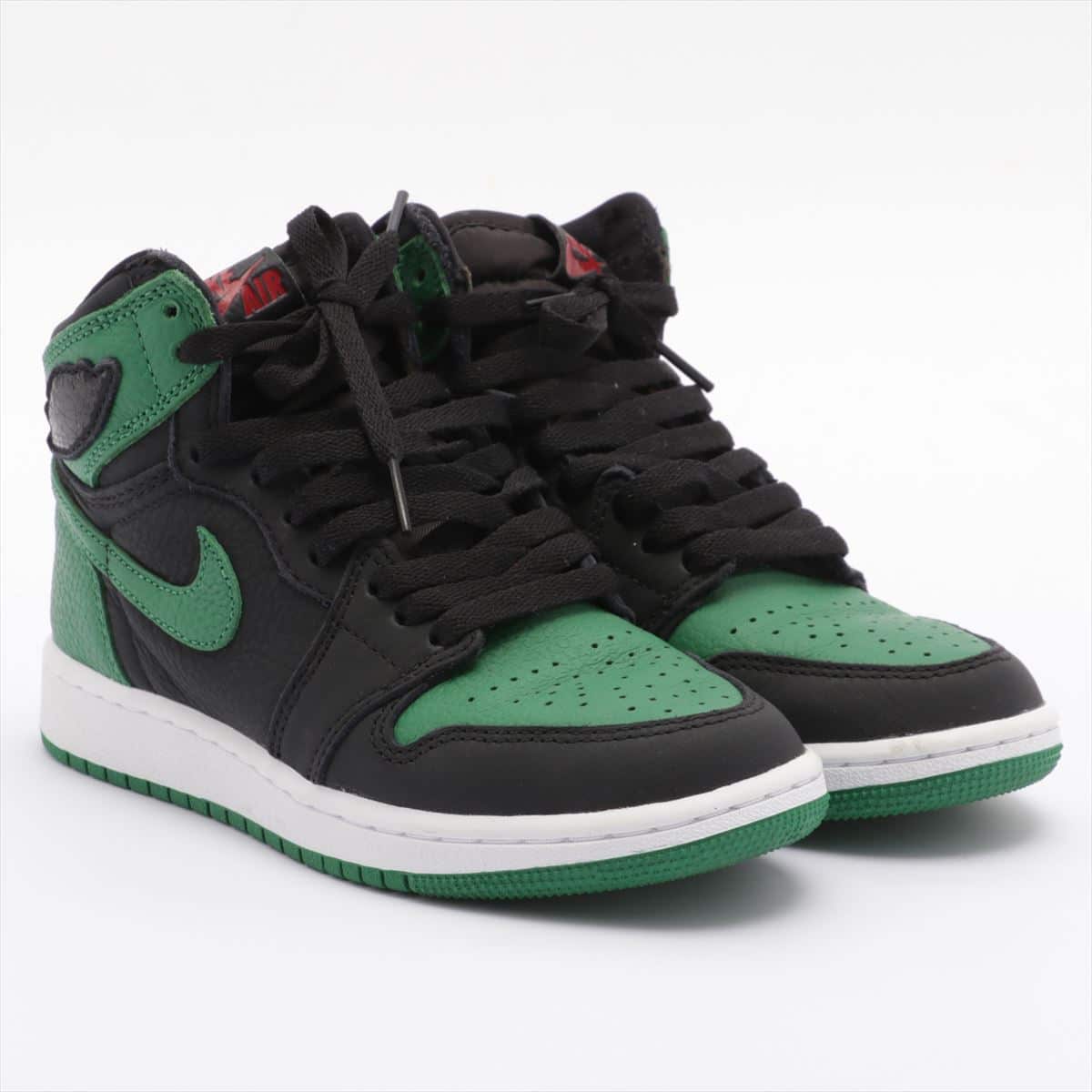 Nike AIR JORDAN 1 RETRO HIGH OG Suede Sneakers 22.5 Kids Green x black 555088-030