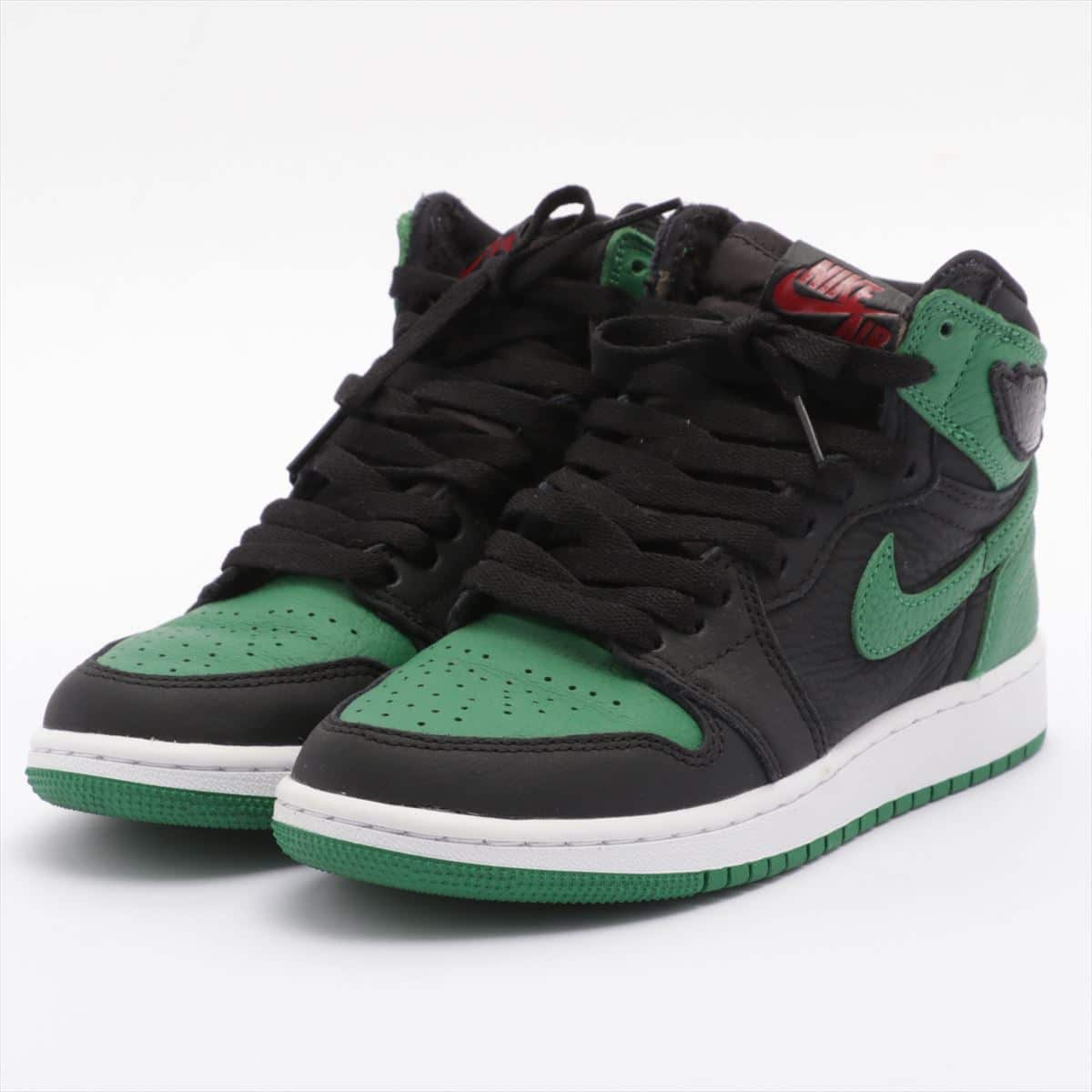 Nike AIR JORDAN 1 RETRO HIGH OG Suede Sneakers 22.5 Kids Green x black 555088-030