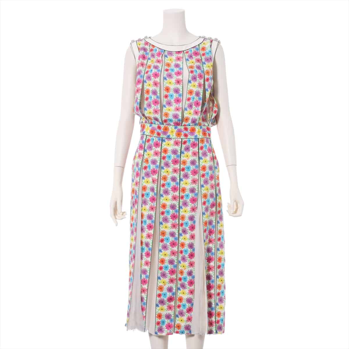 Chanel Coco Mark P63 Silk Sleeveless dress 38 Ladies' Multicolor  There are spots and wrinkles on the armpits