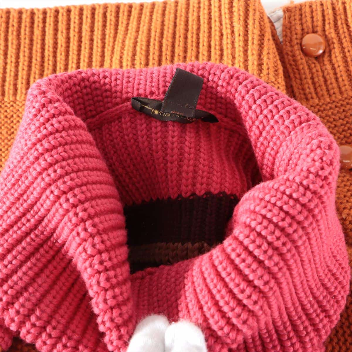 Louis Vuitton RW112 Wool & silk Knit dress XS Ladies' Pink x orange  Turtleneck