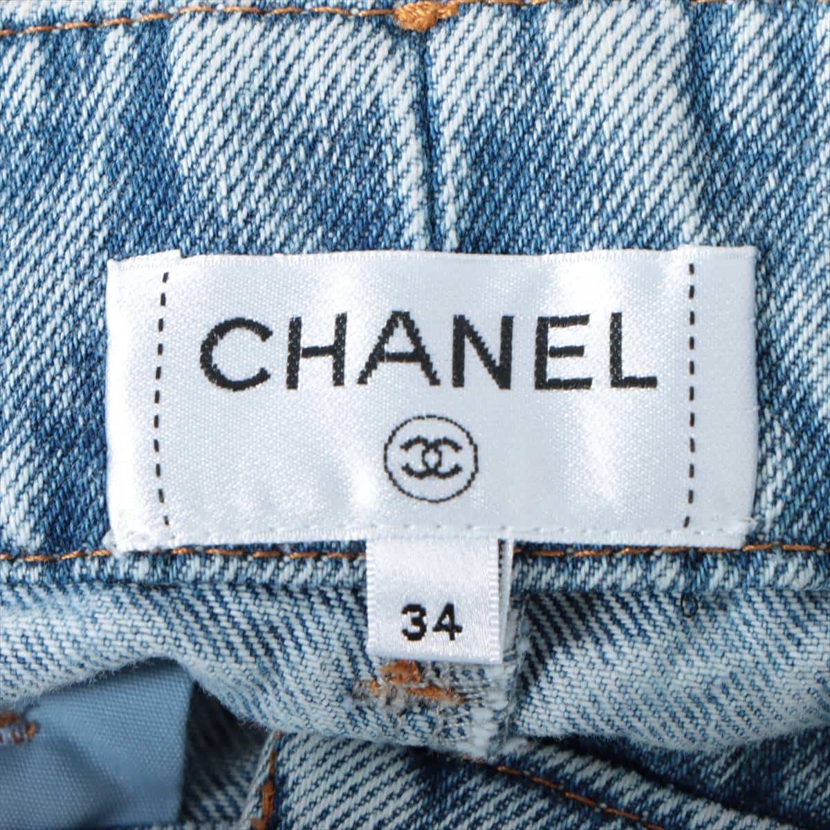 Chanel P61 Denim Short pants 34 Ladies' Blue