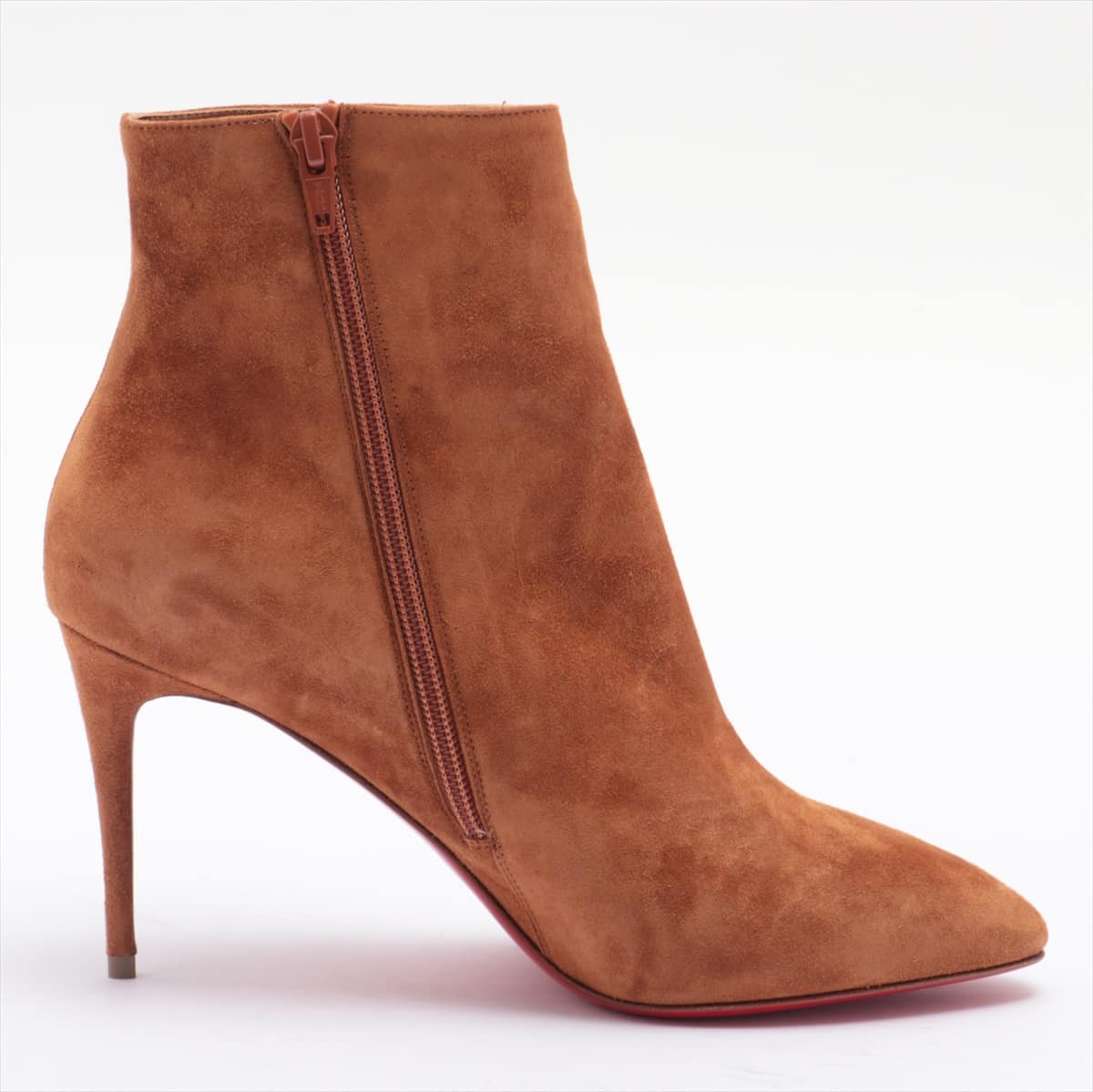 Christian Louboutin Suede Short Boots 38 1/2 Ladies' Brown