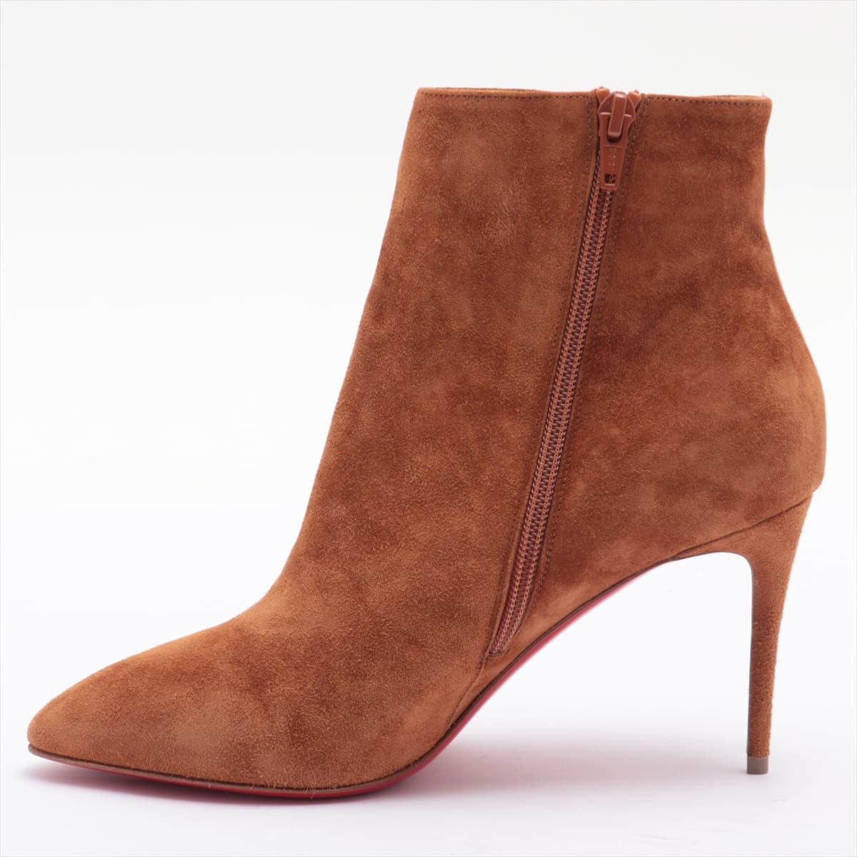 Christian Louboutin Suede Short Boots 38 1/2 Ladies' Brown