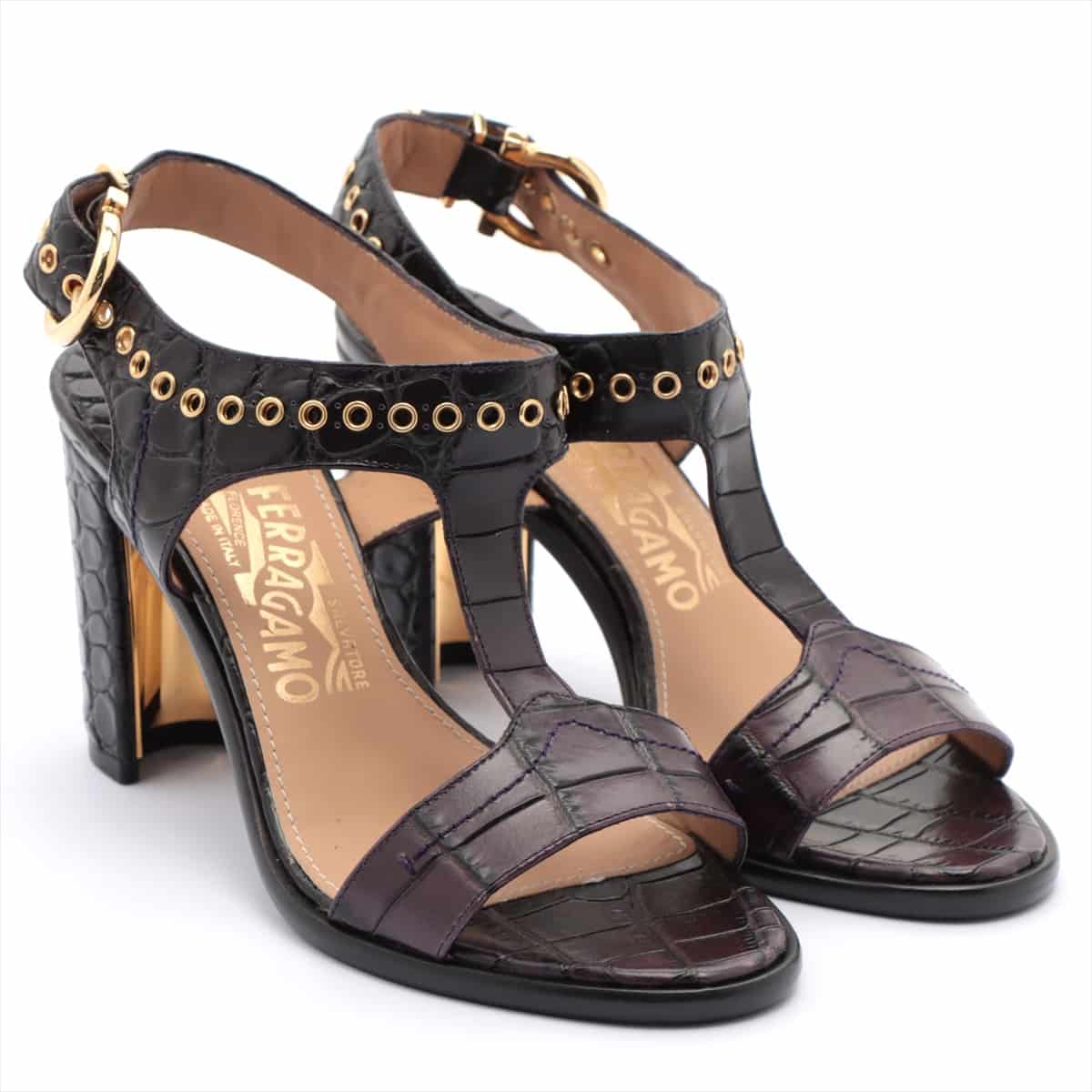 Ferragamo Leather Sandals 5 Ladies' Purple