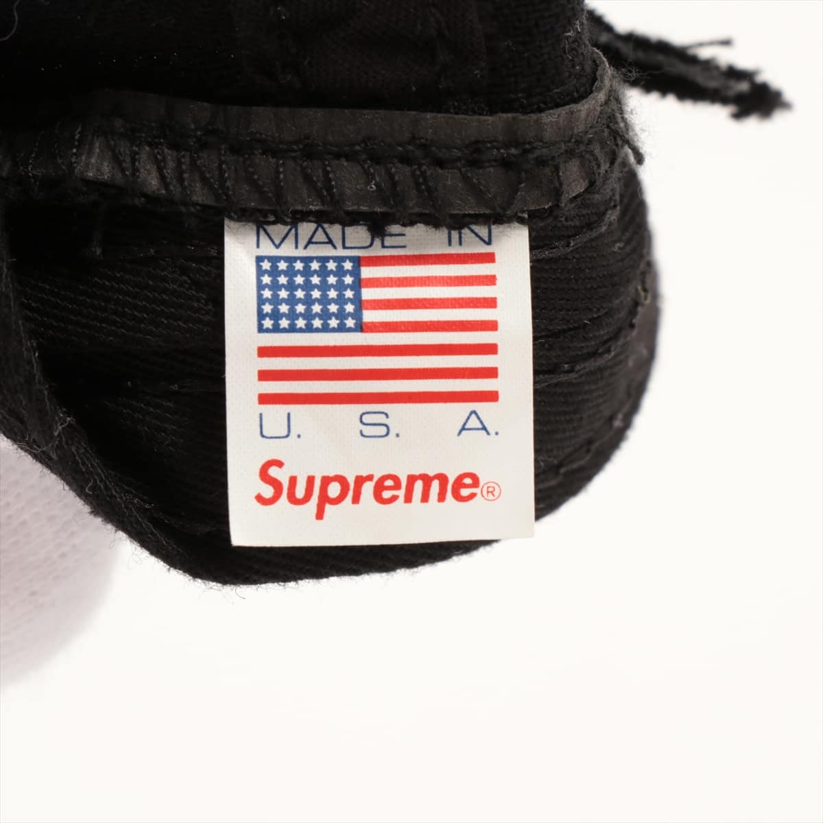 Supreme Logo Cap Cotton Black