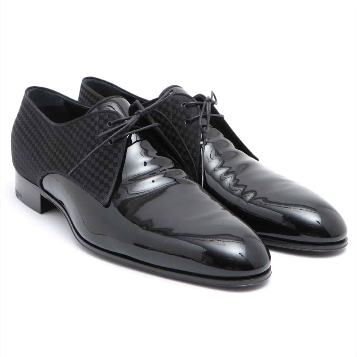 Louis Vuitton MT0177 Patent leather Dress shoes 9 Men's Black Damier With genuine shoe tree
