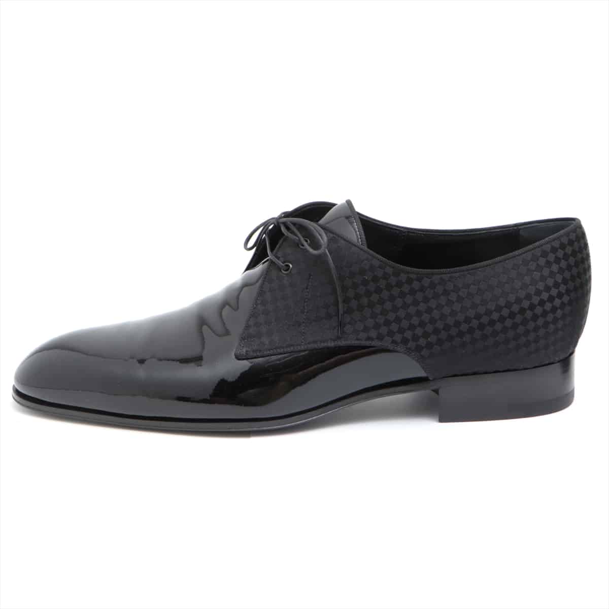 Louis Vuitton MT0177 Patent leather Dress shoes 9 Men's Black Damier With genuine shoe tree