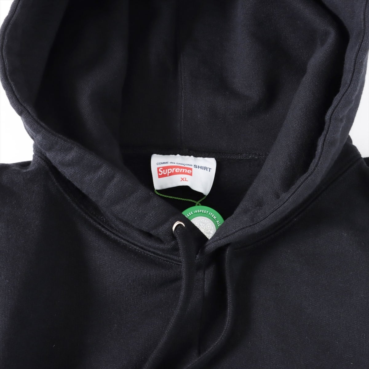 Supreme × COMME des GARÇONS 18AW Cotton Parker XL Men's Black  Split Box Logo Hooded Sweatshirt