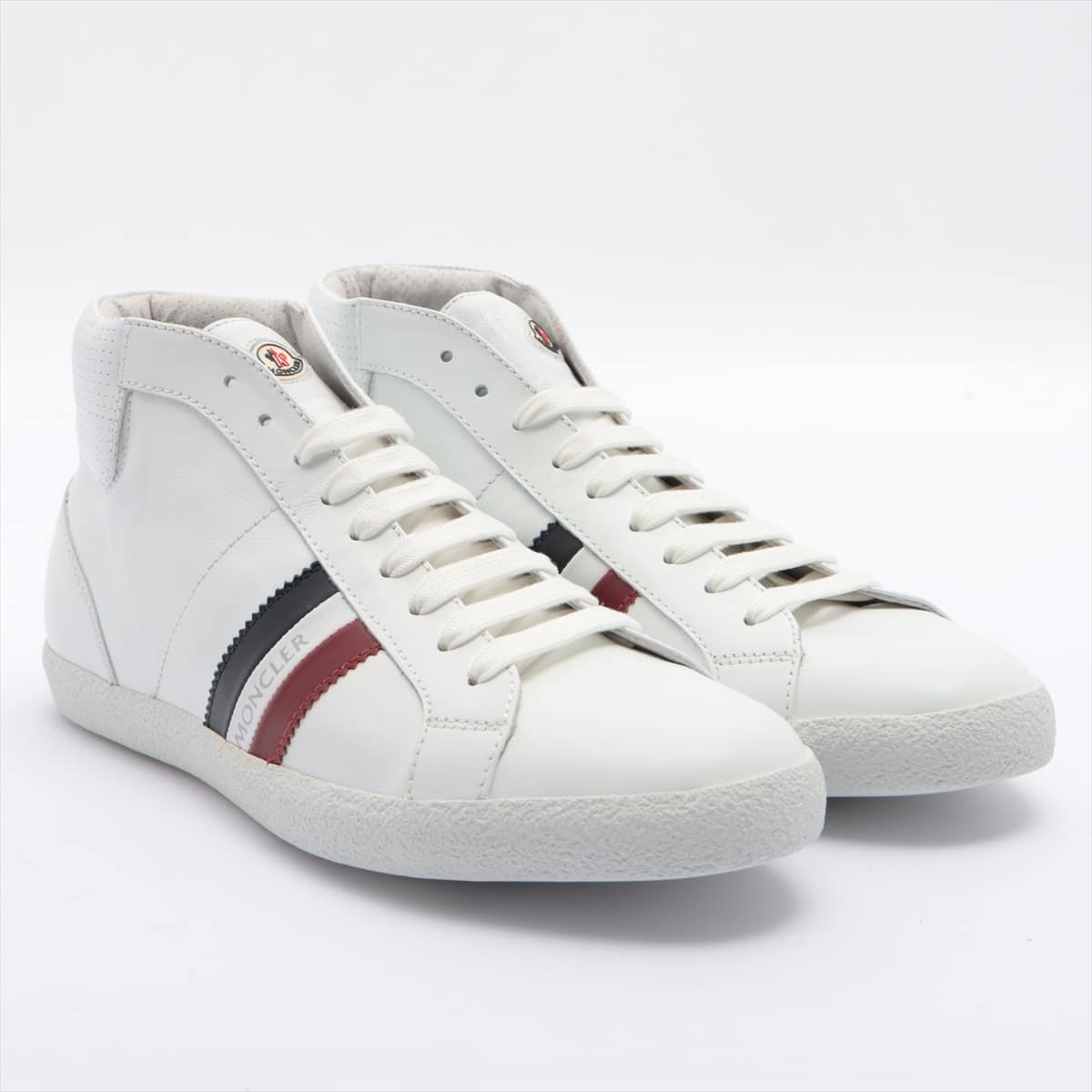 Moncler Leather High-top Sneakers 41 Men's White