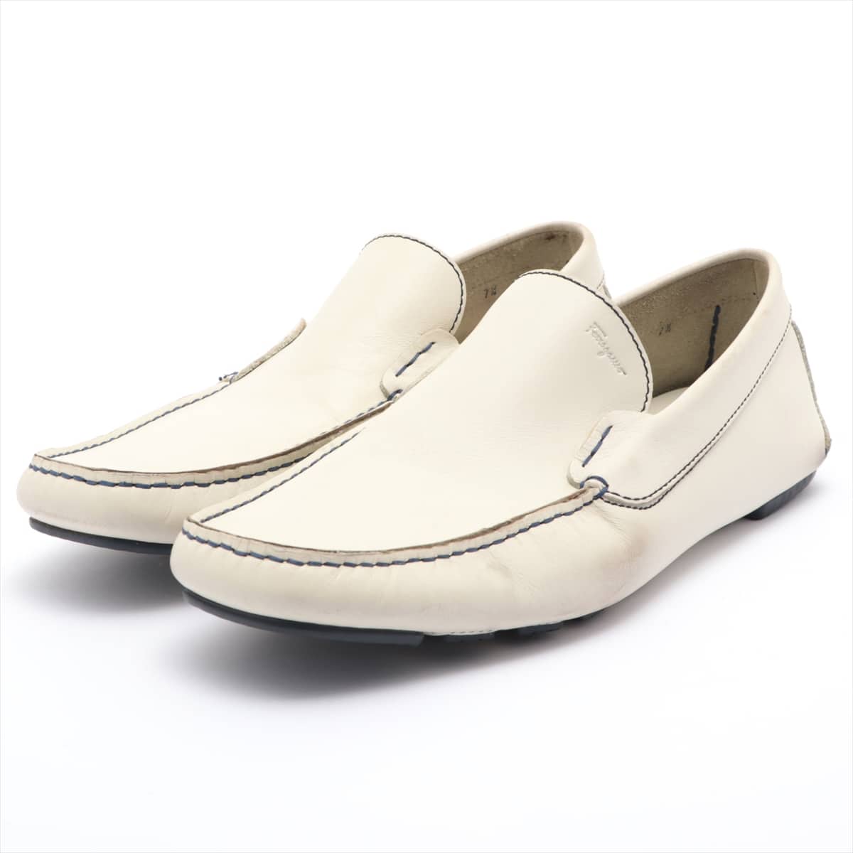 Ferragamo Leather Driving shoes 7 1/2 Men's White