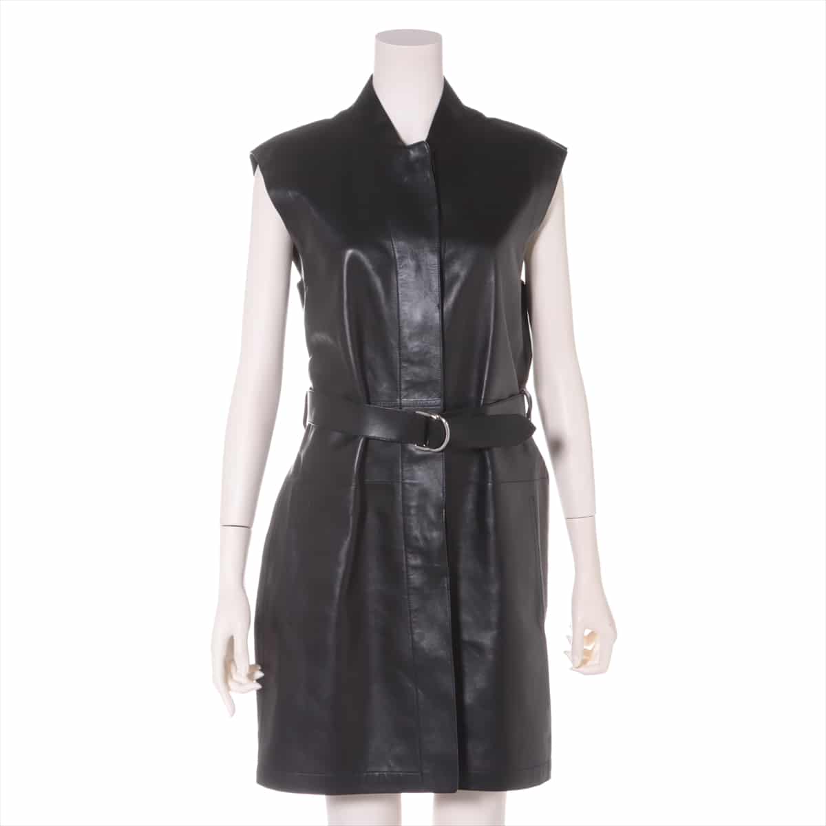 Hermès Lambskin Sleeveless dress 34 Ladies' Black