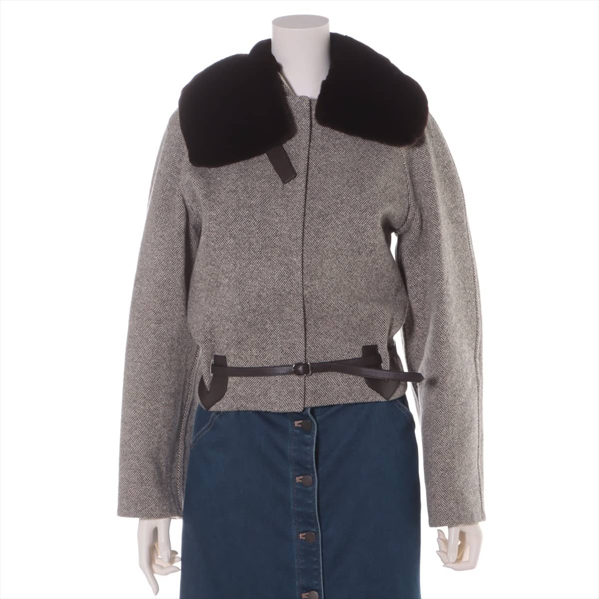 Hermès Cashmere x mink Short coat 34 Ladies' Beige