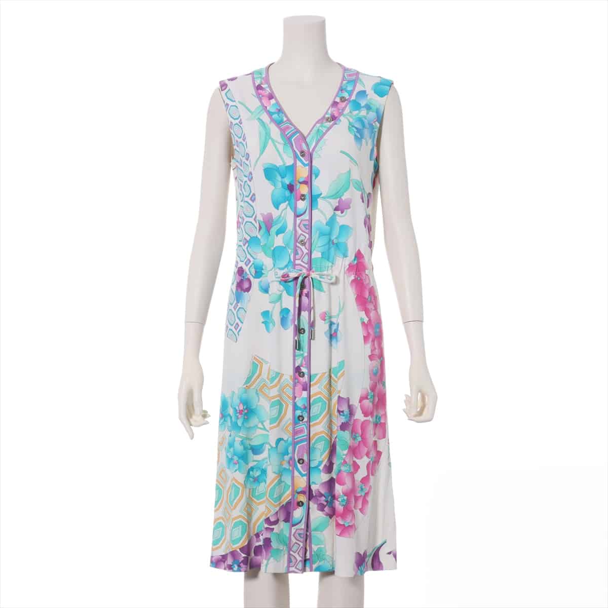 LEONARD Cotton Sleeveless dress 40 Ladies' Multicolor  There are spots and yellowing throughout