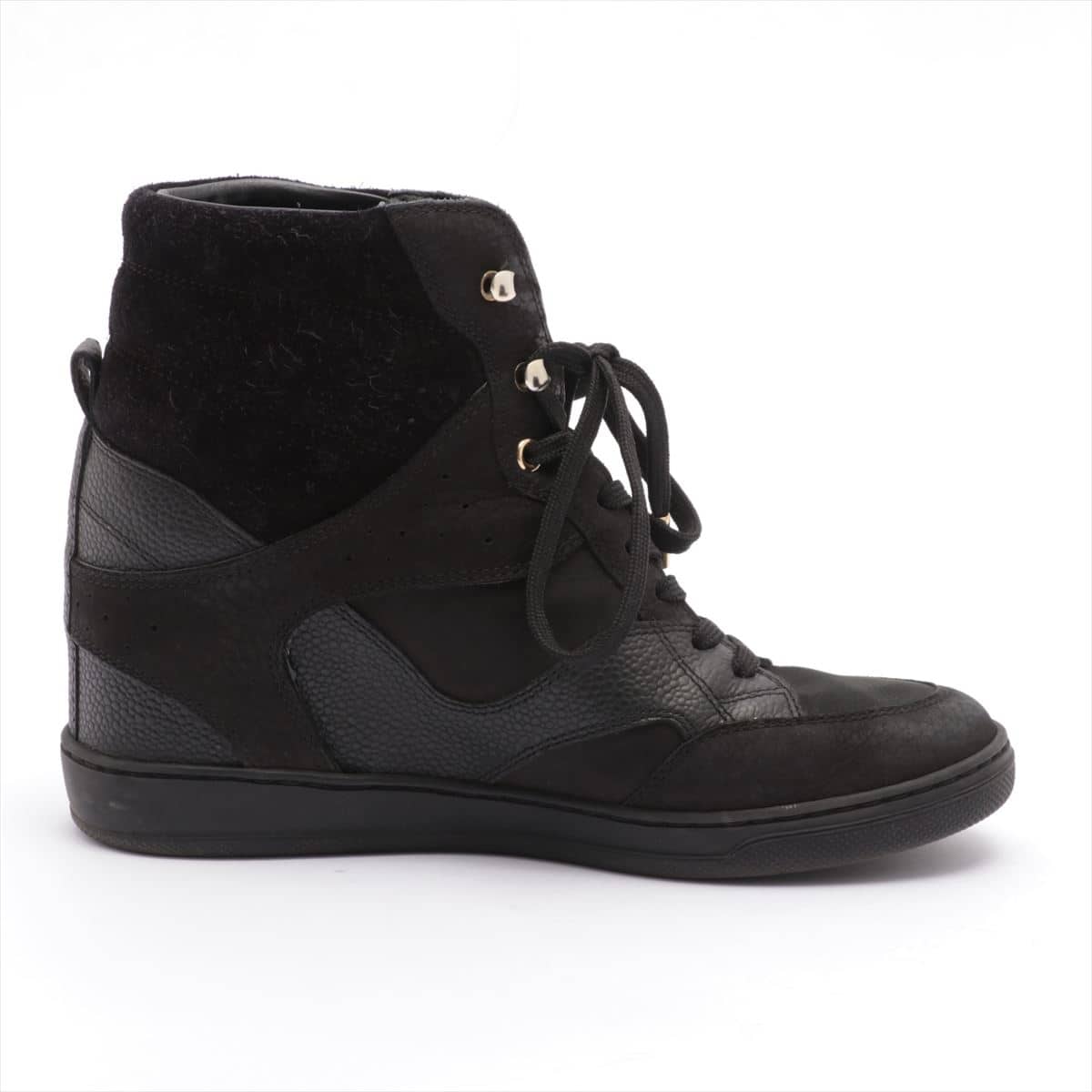 Louis Vuitton Cliff Topline GO0164 Suede & leather High-top Sneakers 37 Ladies' Black