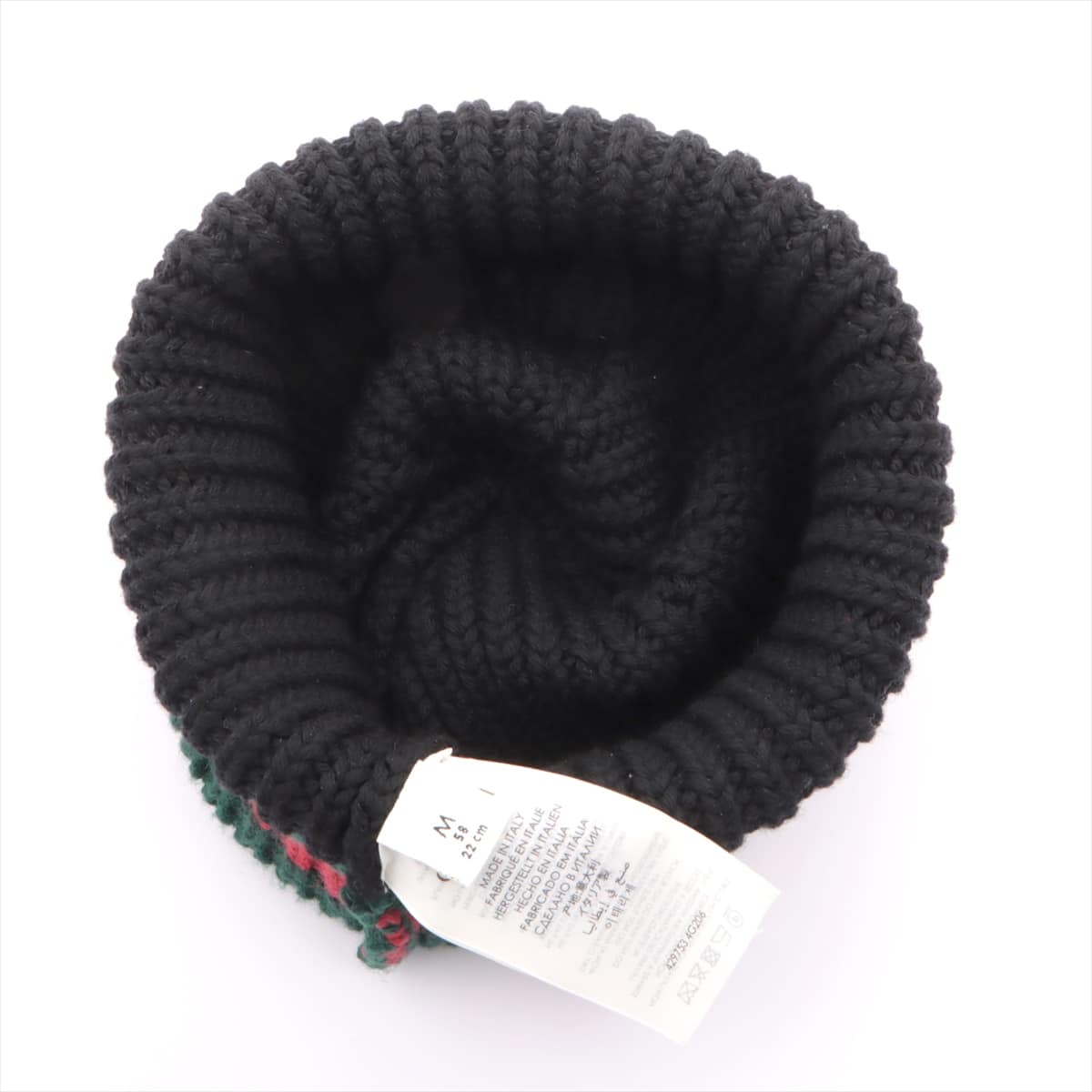 Gucci 429753 4G206 Web Knit cap Wool Black