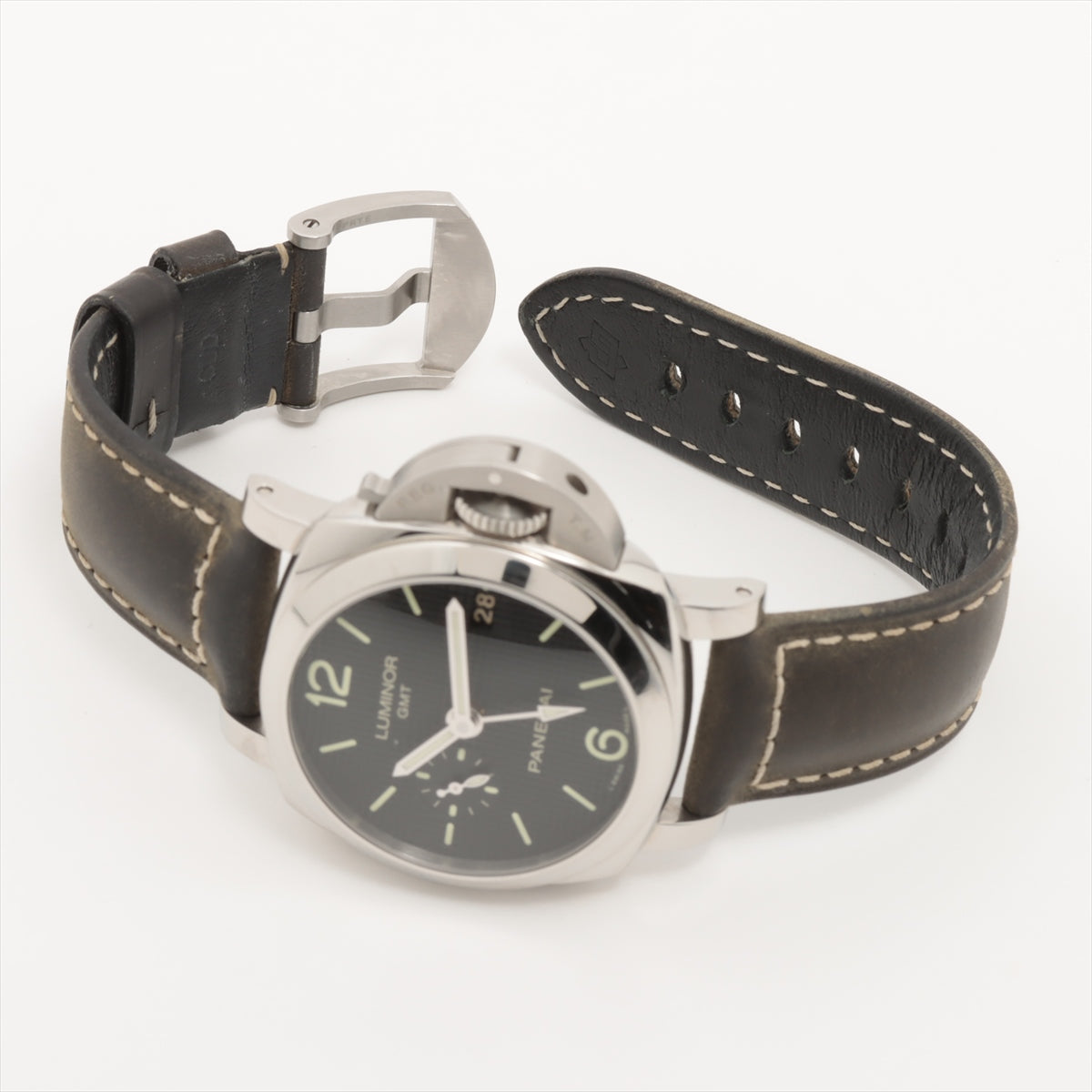 Panerai Luminor 1950 3 DAYS GMT Automatic Acciaio PAM00535 SS & Leather AT Black-Face