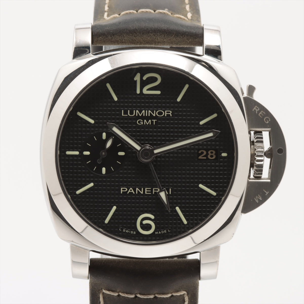 Panerai Luminor 1950 3 DAYS GMT Automatic Acciaio PAM00535 SS & Leather AT Black-Face