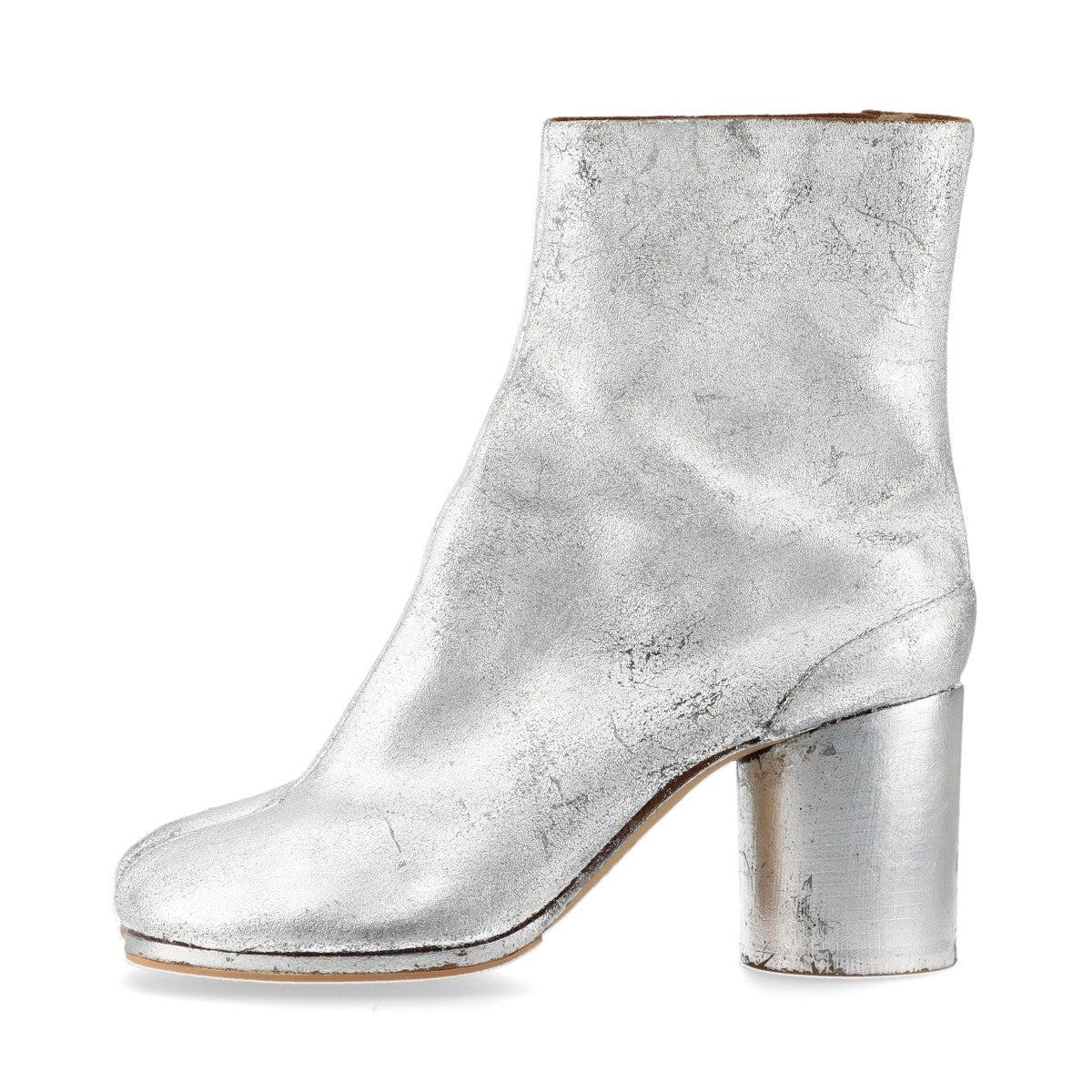 Maison Margiela TABI 20AW Leather & Suede Short Boots 37 Ladies' Silver Vintage processing Box There is a storage cover
