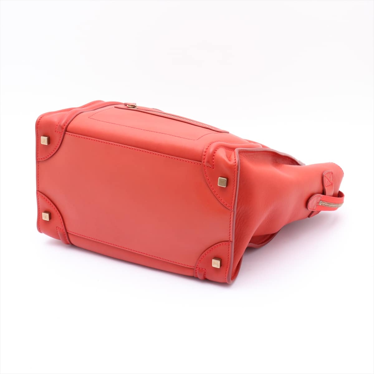 CELINE Luggage Mini shopper Leather Tote bag Red