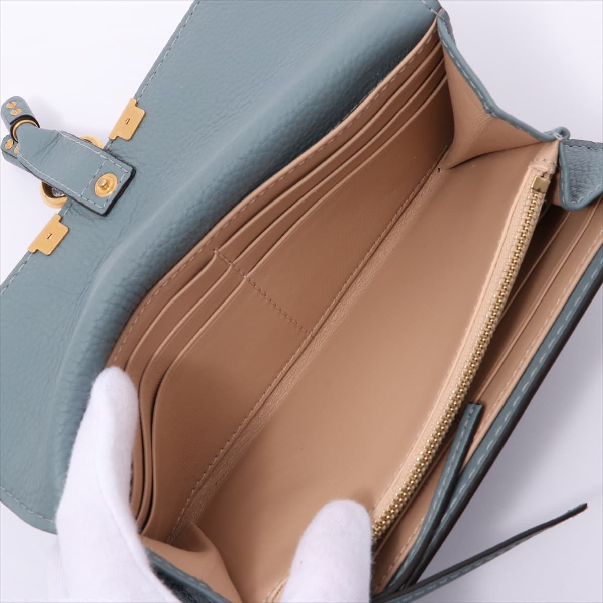 Chloe Mercy Leather Wallet Blue