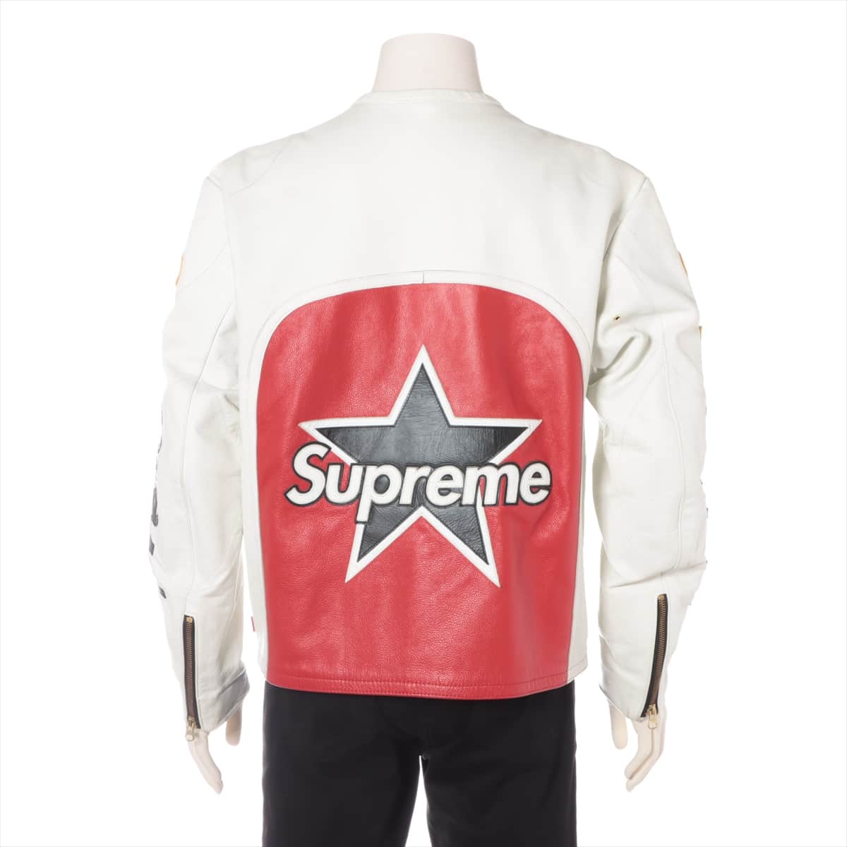 Supreme x Banson 17SS Leather * Polyester Leather jacket L Men's Red x white
