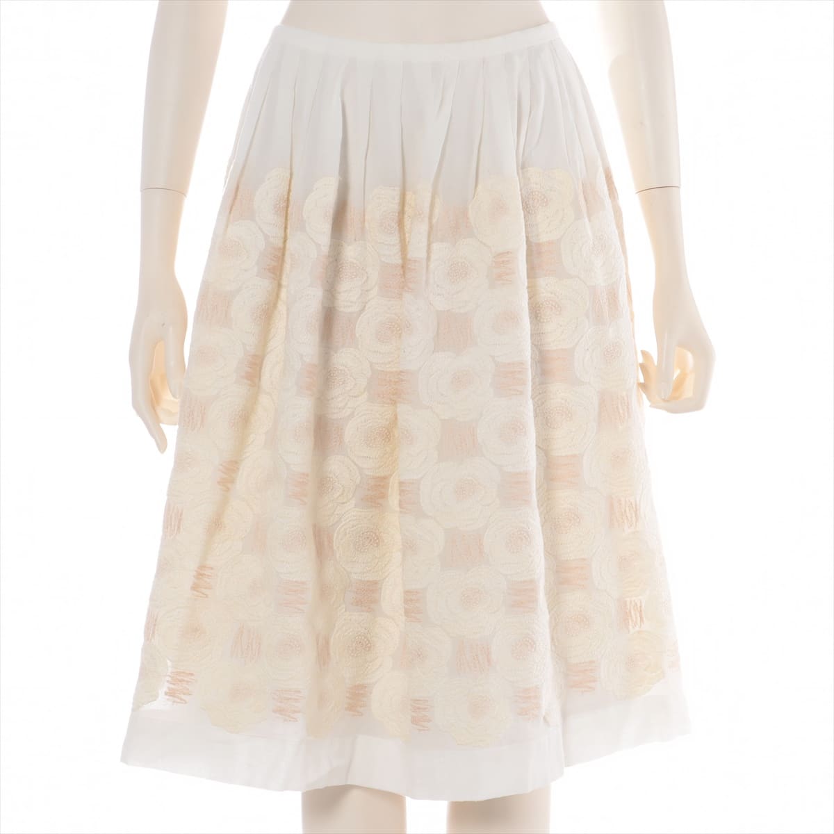 Mina Perhonen Cotton Skirt 36 Ladies' Ivory  floral