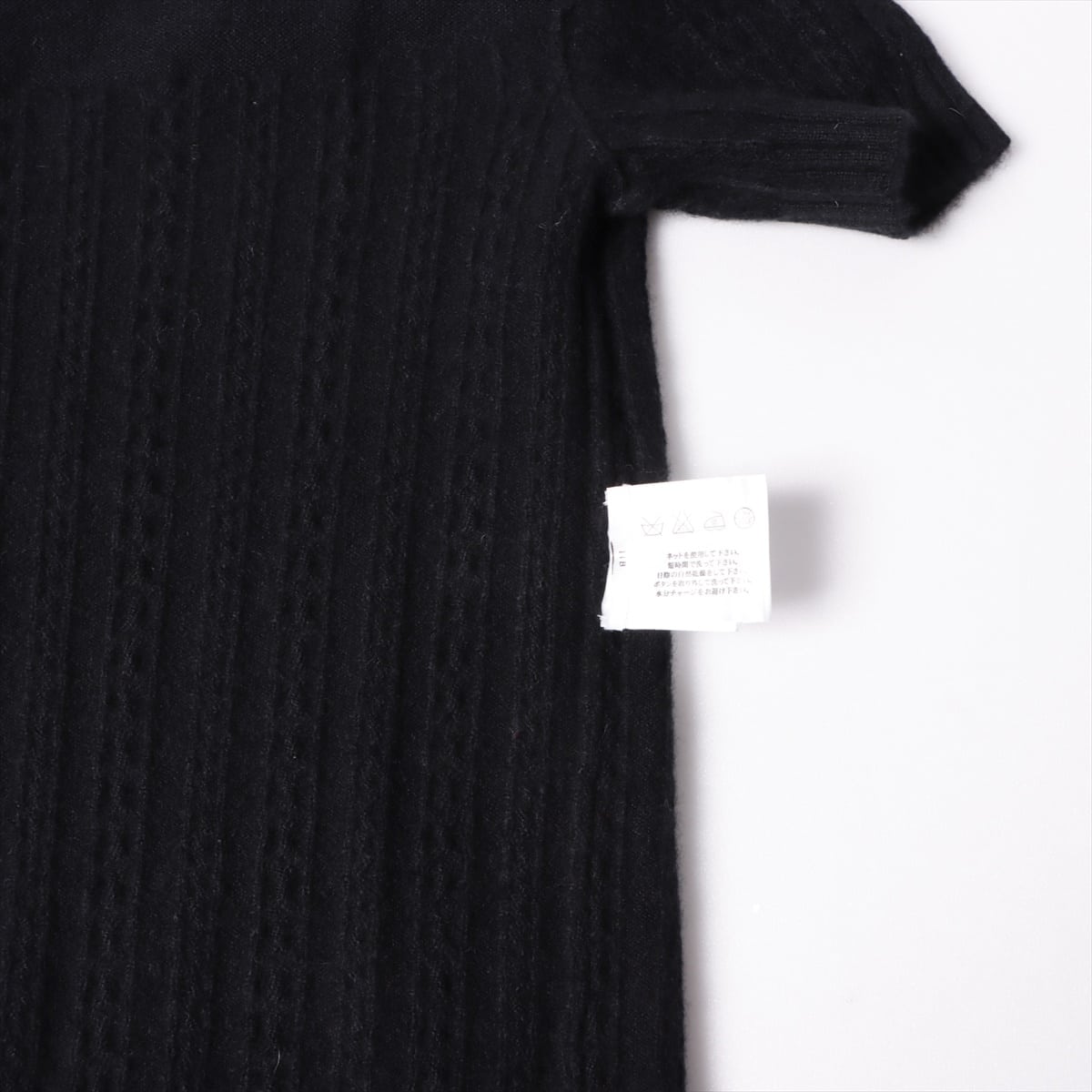 Chanel Coco Button P46 Cashmere & silk Short Sleeve Knitwear 34 Ladies' Black
