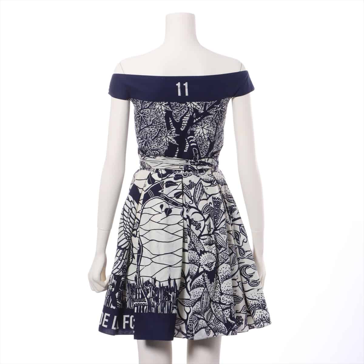 Christian Dior Cotton Dress F 34 Ladies' Navy blue  There are spots on the armpits
