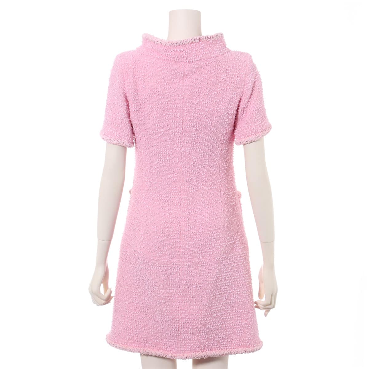 Chanel Coco Button 19C Tweed Dress 34 Ladies' Pink