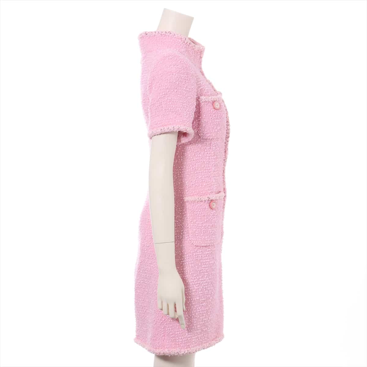 Chanel Coco Button 19C Tweed Dress 34 Ladies' Pink