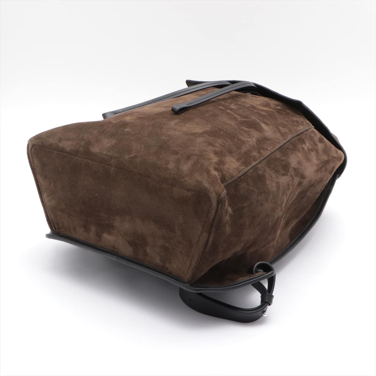 Loewe Drawstring Suede & leather Backpack Khaki