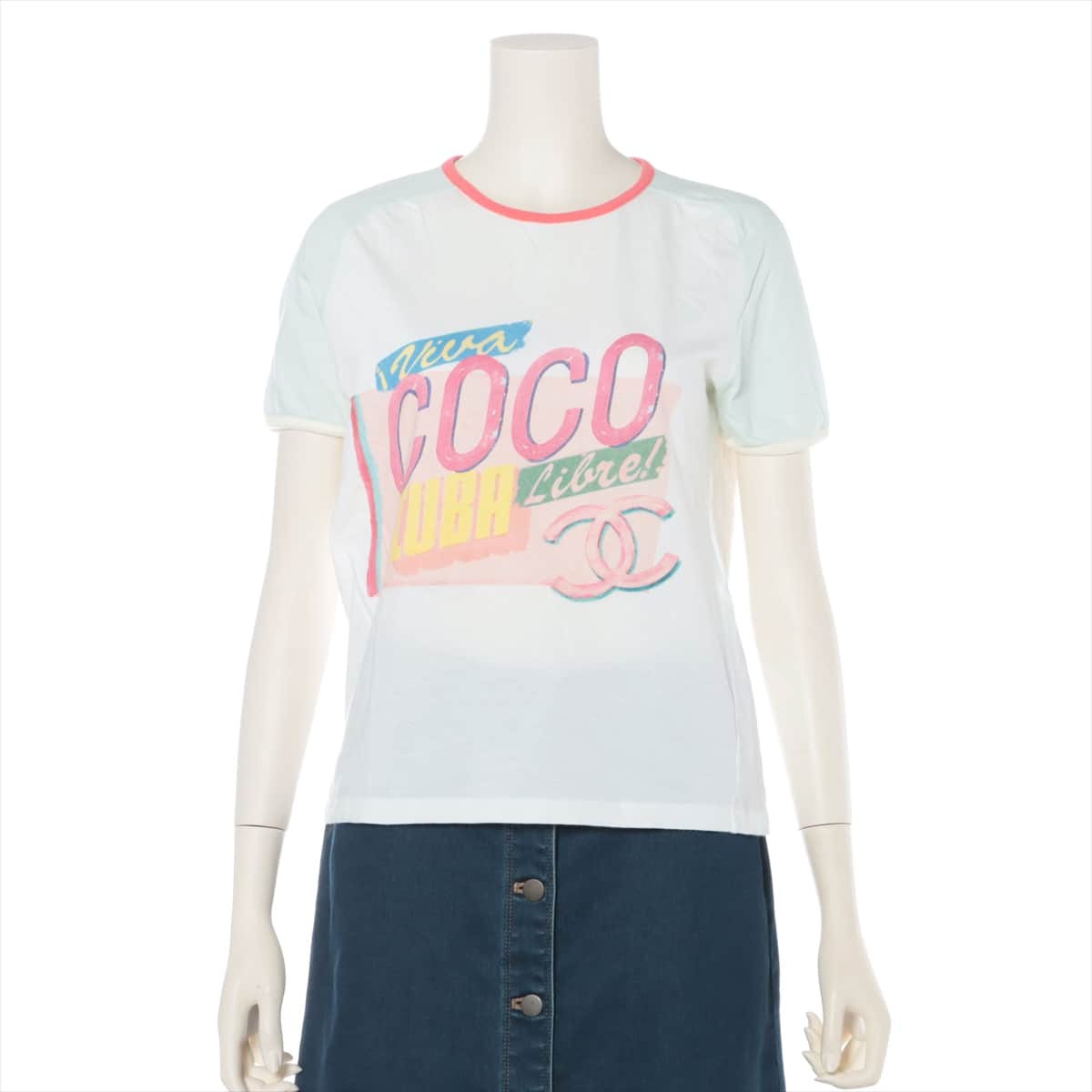 Chanel Cotton T-shirt S Ladies' Multicolor  Coco Cuba P55