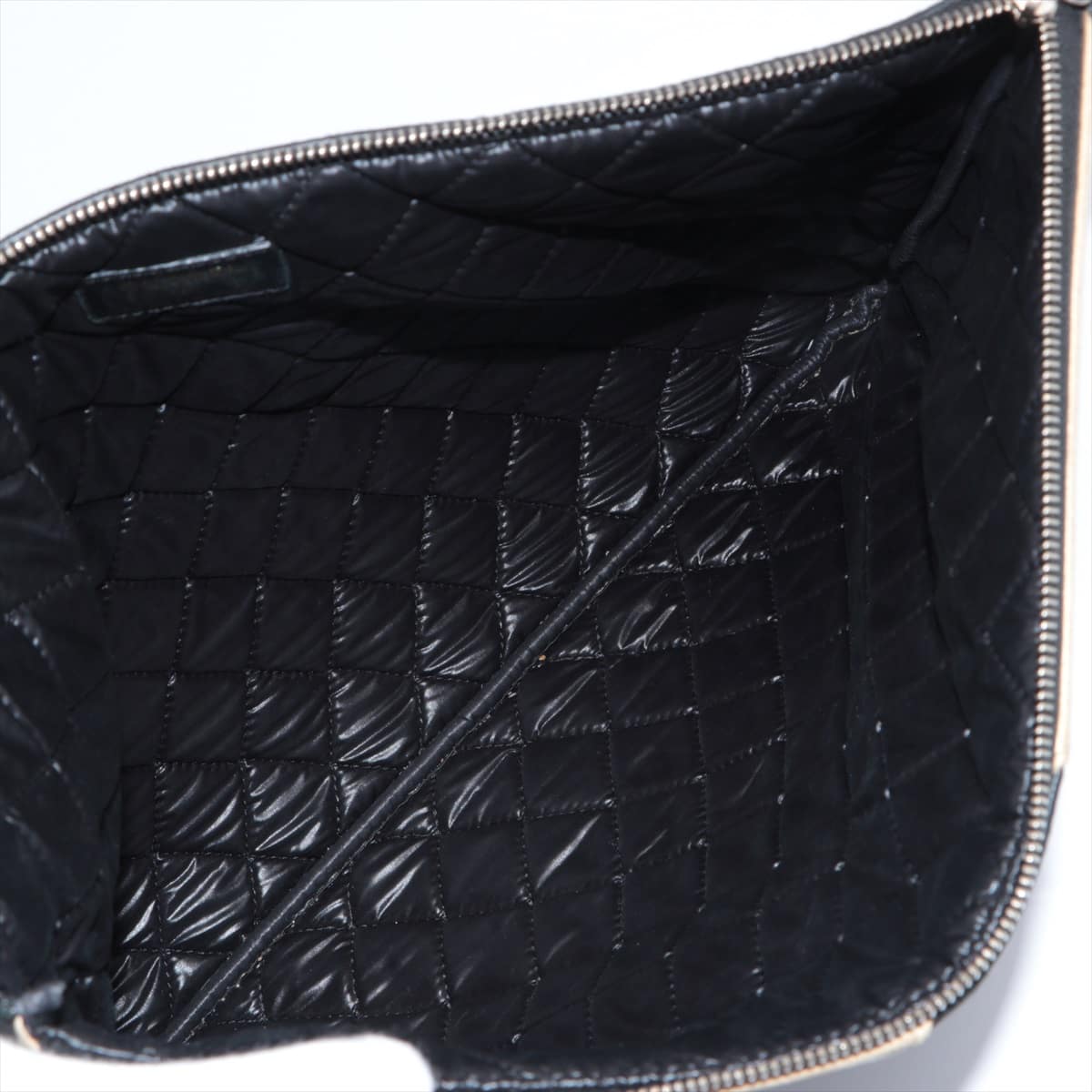 Chanel Matelasse Lambskin Clutch bag Black x orange Gold Metal fittings 24XXXXXX