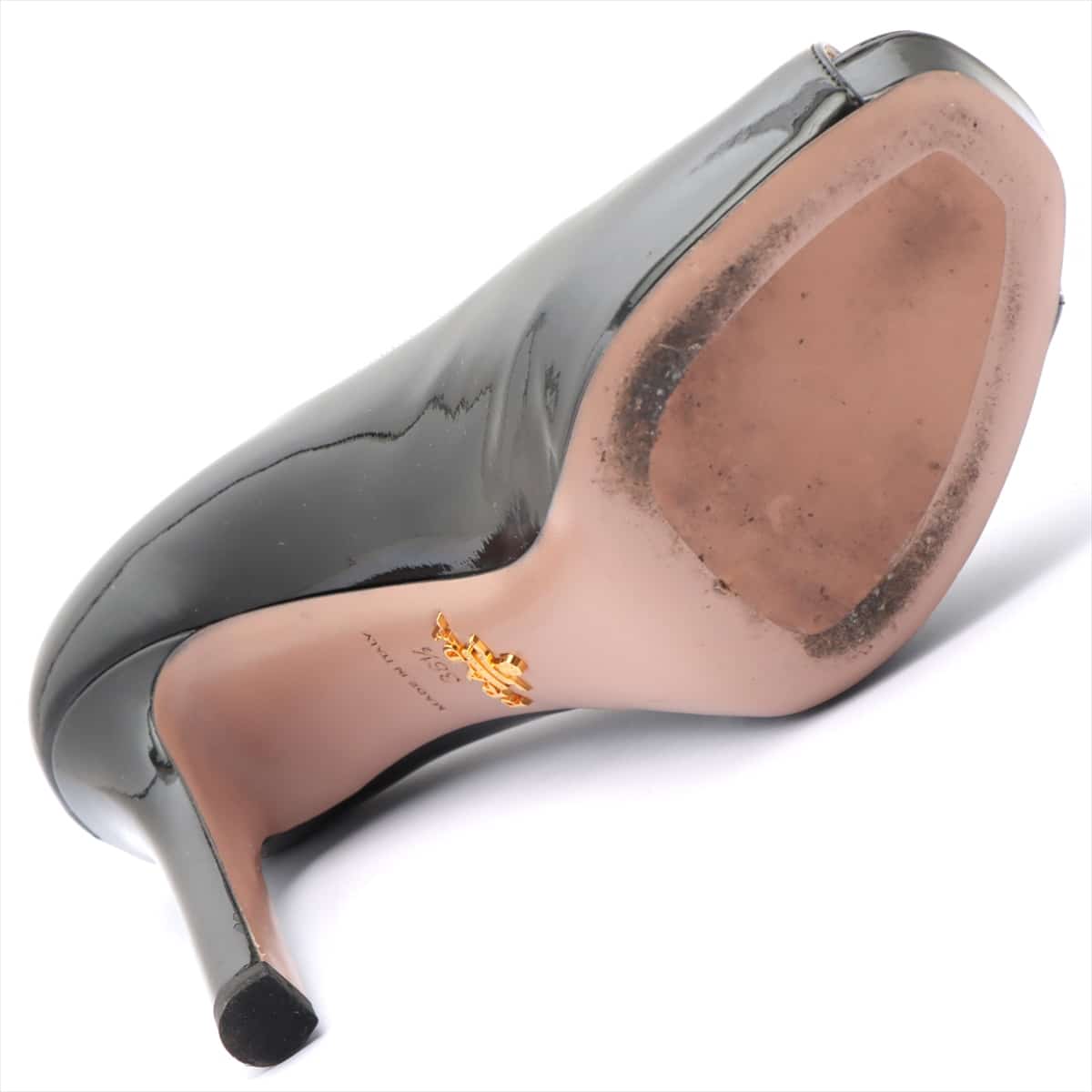 Prada Patent leather Open-toe Pumps 36.5 Ladies' Black