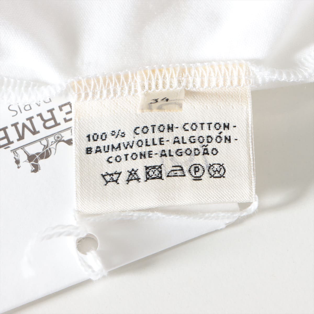 Hermès Cotton T-shirt 34 Ladies' White