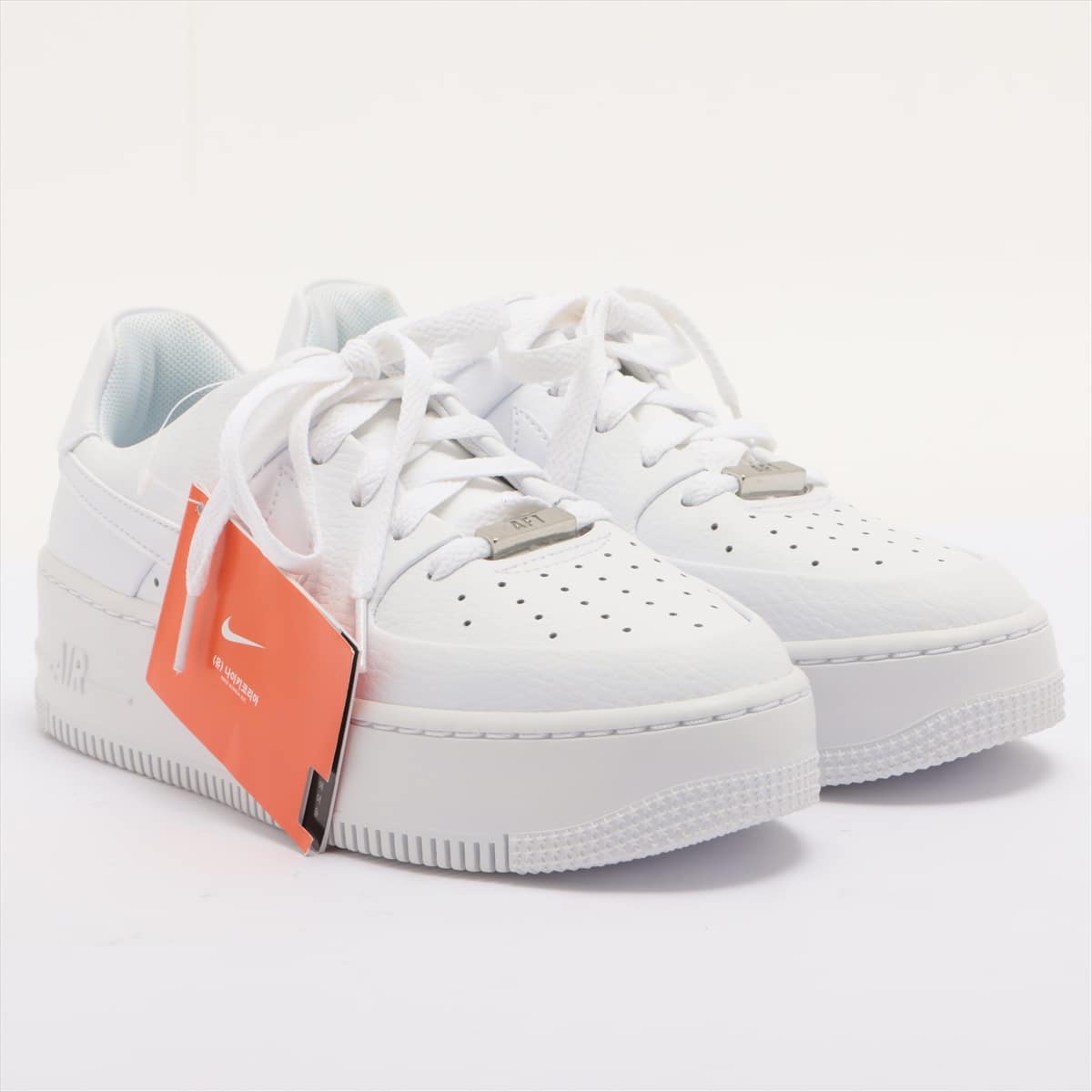 Nike AIR FORCE 1 Leather Sneakers JPN24.5 Ladies' White Sage Lo