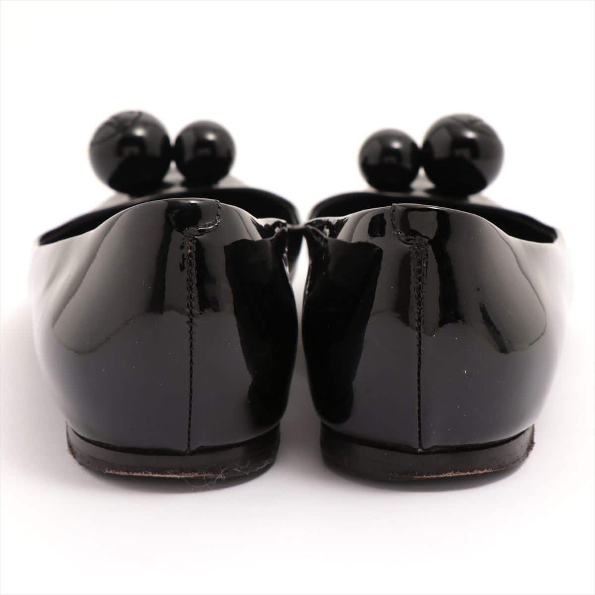 Louis Vuitton NL0175 Patent leather Flat Pumps 36 Ladies' Black logo ball