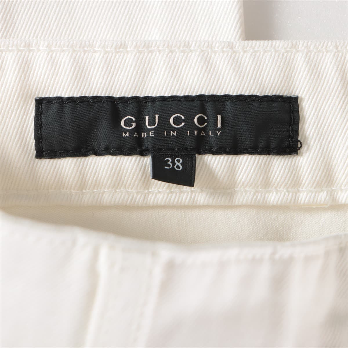 Gucci Guccioli Cotton Denim pants 38 Ladies' White