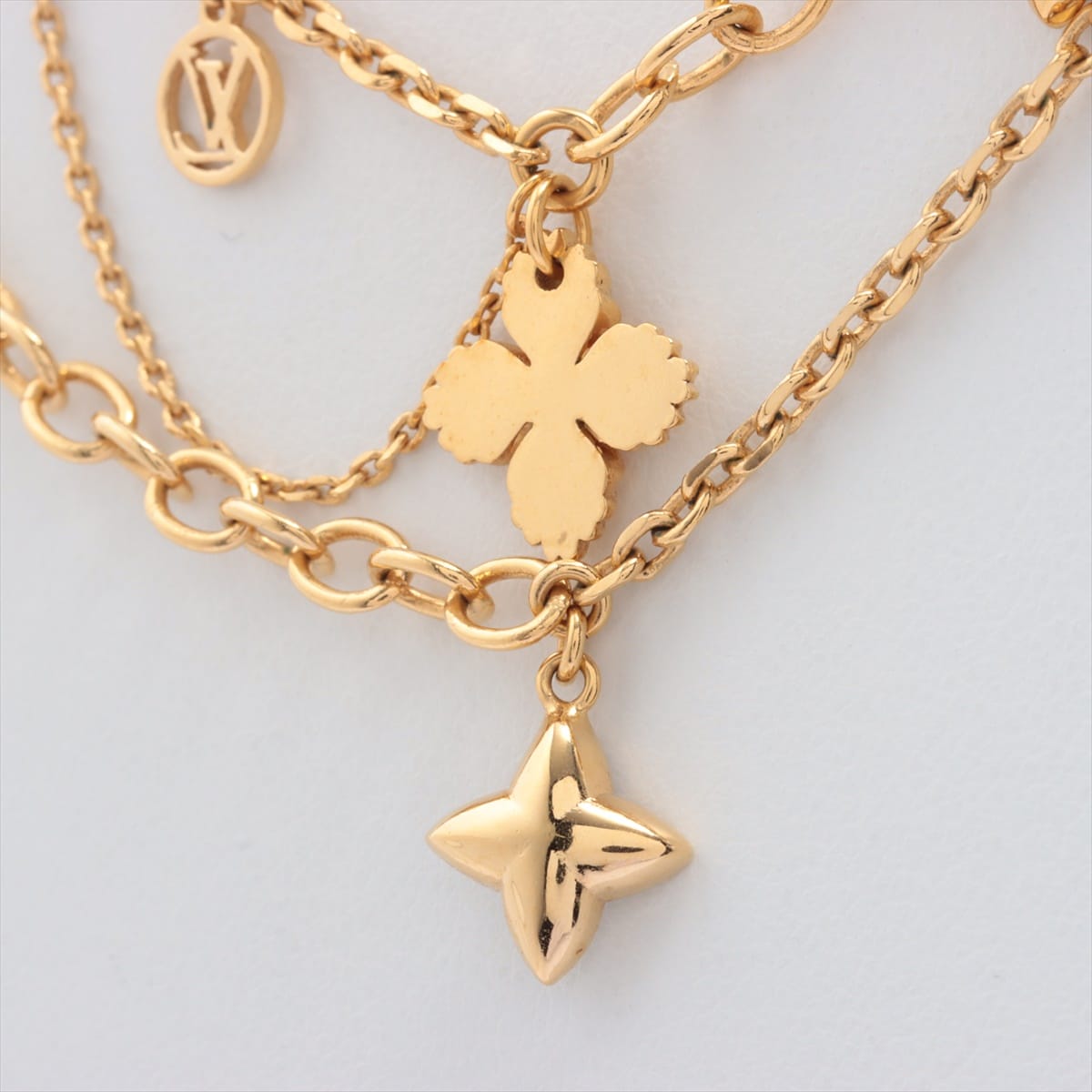 Louis Vuitton M68374 Collier Blooming Strass LB0159 Necklace GP×inestone Gold