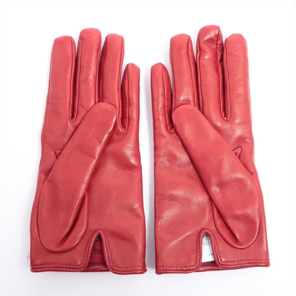 Valentino Garavani Rock Studs Gloves Leather Red