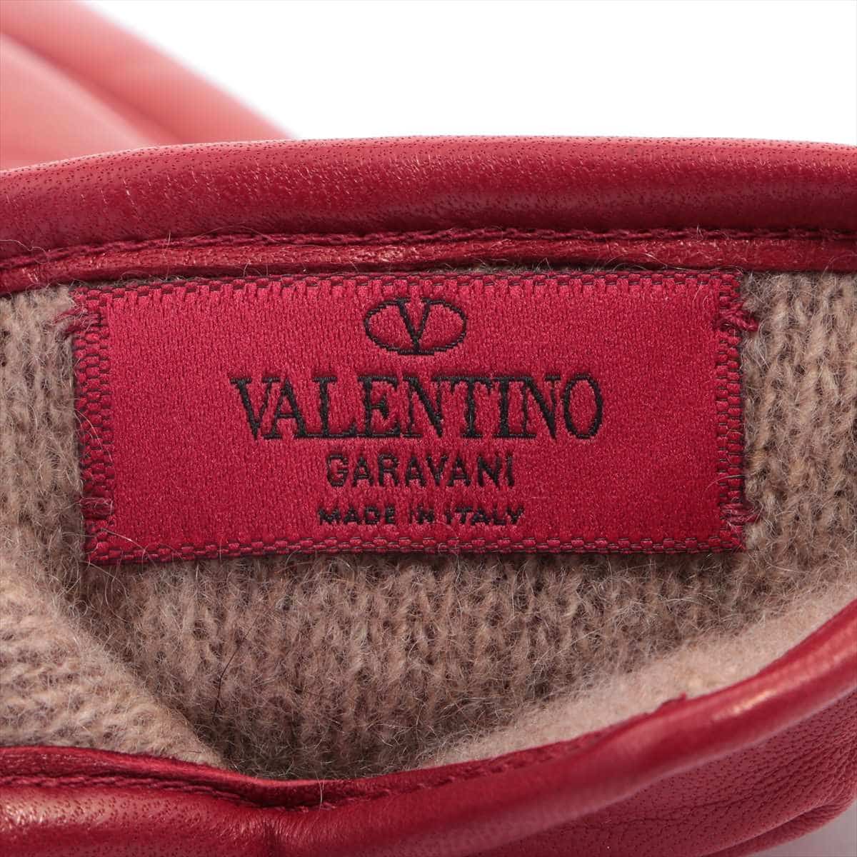 Valentino Garavani Rock Studs Gloves Leather Red