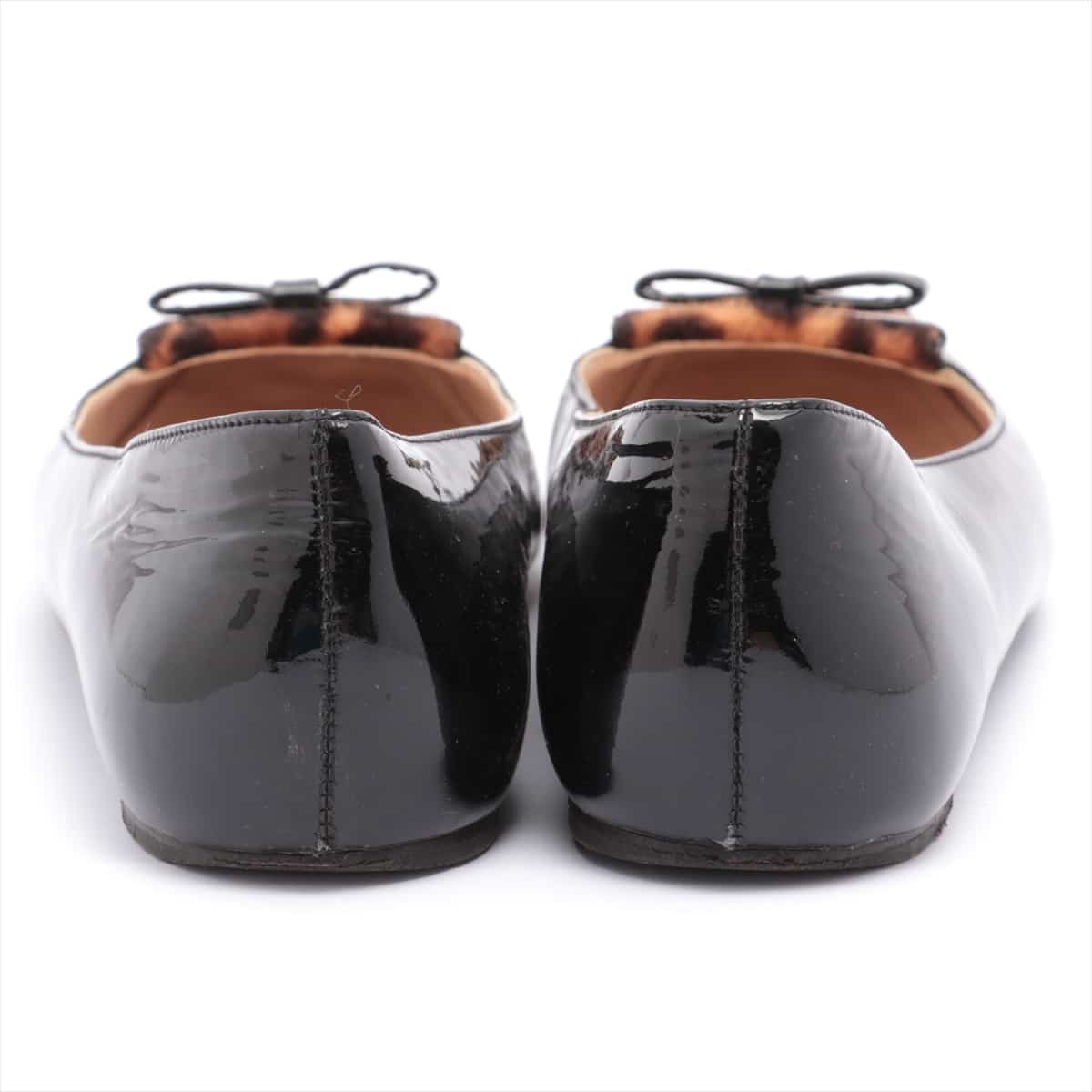 Prada Unborn calf x Patent leather Flat Pumps 38 Ladies' Black