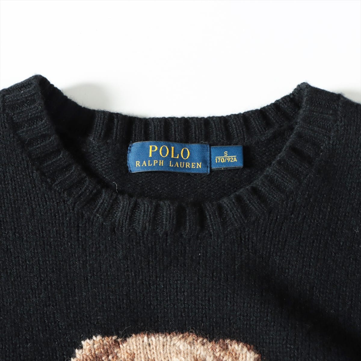 Polo Ralph Lauren Wool Sweater S Men's Black  Polo bear Cut part of the tag