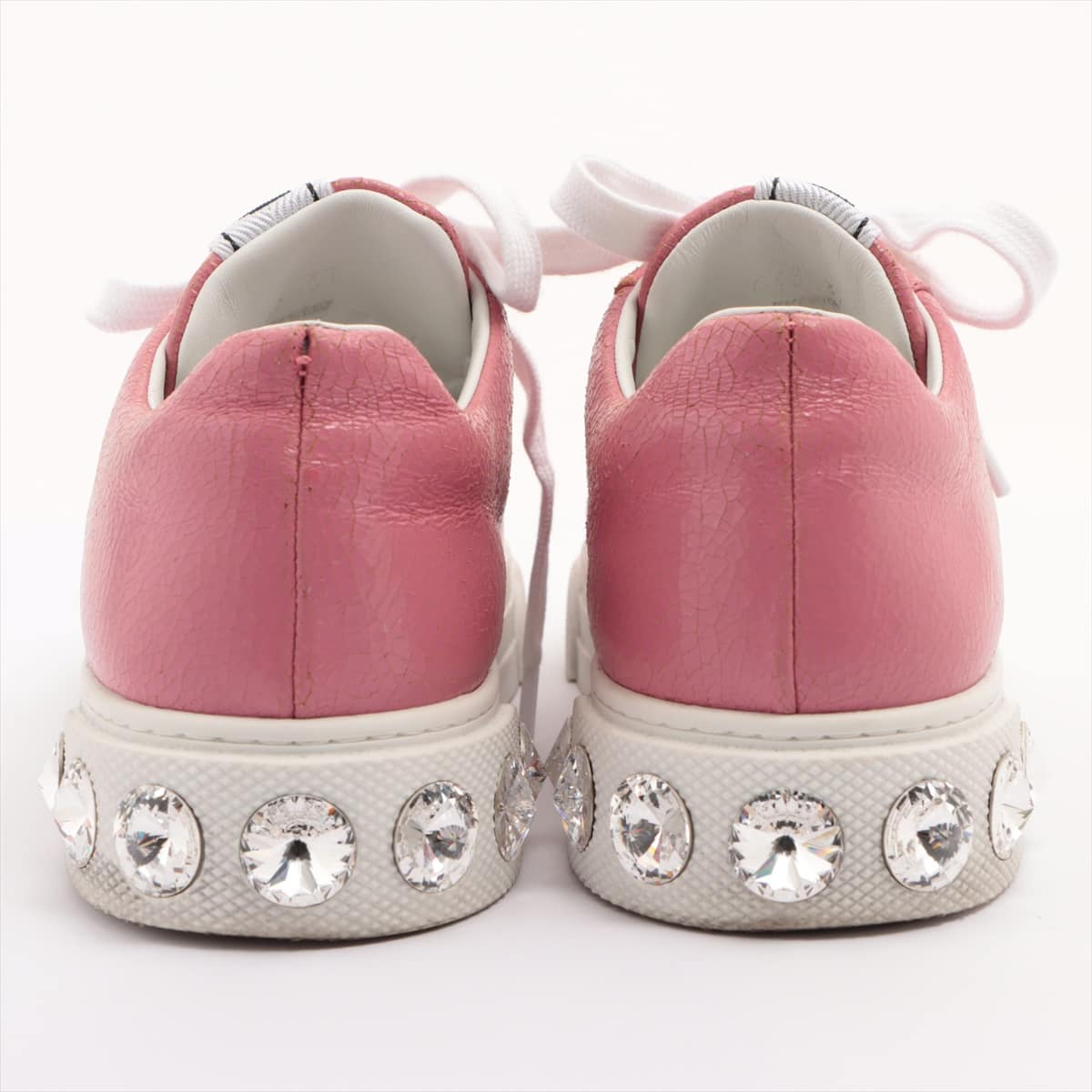 Miu Miu Leather Sneakers 37 Ladies' Pink Bijou