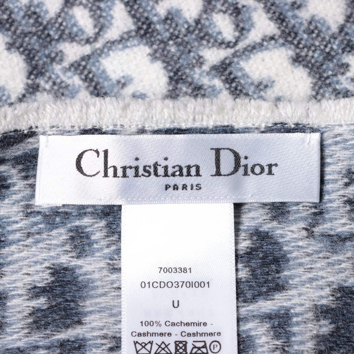 Christian Dior Oblique Cashmere Poncho U Ladies' Black × White  01CDO37I001 Trotter