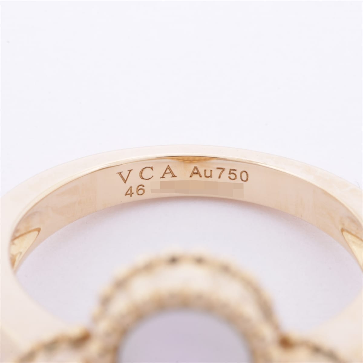 Van Cleef & Arpels Vintage Alhambra shells diamond rings 750(YG) 6.6g 46