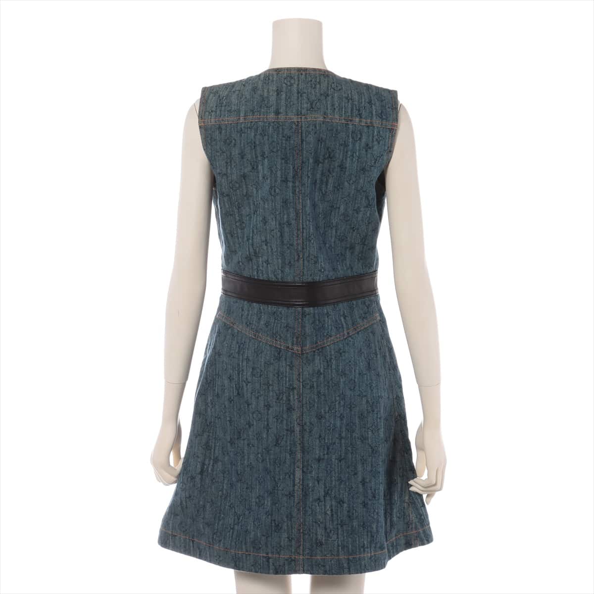 Louis Vuitton RW161A Denim Sleeveless dress 36 Ladies' Blue  Monogram