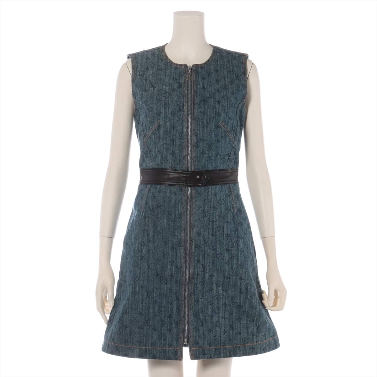 Louis Vuitton RW161A Denim Sleeveless dress 36 Ladies' Blue  Monogram