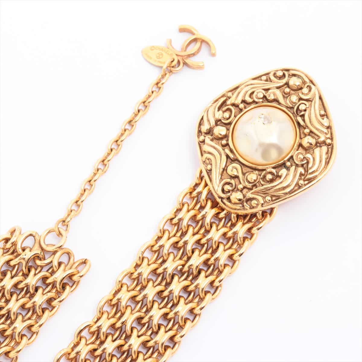 Chanel Coco Mark Chain belt GP Gold Imitation pearls